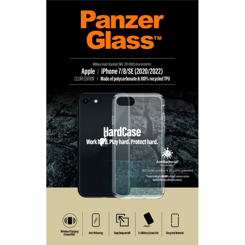PanzerGlass® HardCase iPhone SE (2020/2022) | 7 | 8, Dėklas, Apple, Apple – iPhone SE 2022, Apple – iPhone SE 2020, Skaidrus
