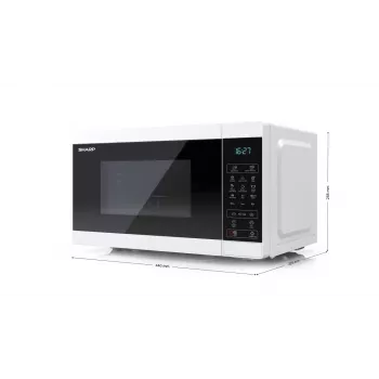 Mikrobangų krosnelė Sharp YC-MG02E-W mėlyna, balta, 20 L, 800 W