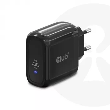 CLUB3D Travel Charger 65W GAN technologija, vienas USB Type-C prievadas, Power Delivery 3.0 palaikymas