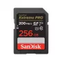 SDXC atminties kortelė SANDISK Extreme PRO 256 GB UHS-I U3 V30 Class 10 – skaitymas 200 MB/s, rašymas iki 140 MB/s, atspari smūgiams
