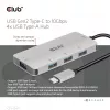 CLUB3D 4 prievadų USB-A šakotuvas USB-C – 10Gbps spartus duomenų perdavimas