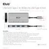 CLUB3D 4 prievadų USB-A šakotuvas USB-C – 10Gbps spartus duomenų perdavimas