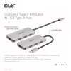 CLUB3D 4 prievadų USB-A šakotuvas USB-C – 10Gbps spartus duomenų perdavimas