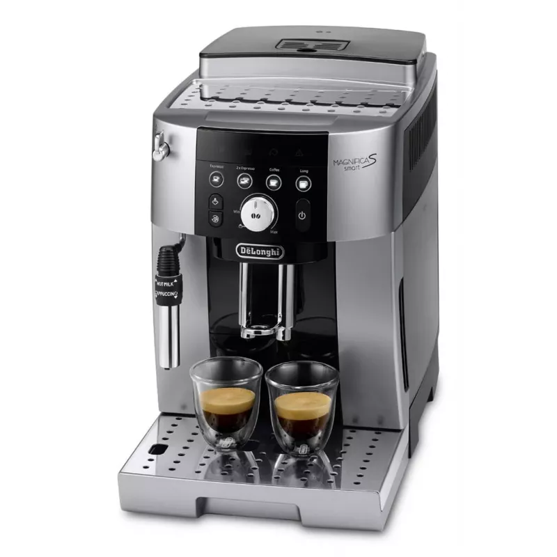 Espresso aparatas De’Longhi Magnifica S Smart ECAM 250.23.SB — 1,8 L vandens talpa, 250 g pupelių talpa, 15 bar, įmontuotas malūnėlis