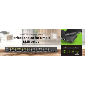 Zyxel GS1900-48-EU0102F tinklo jungiklis L2 Gigabit Ethernet (10/100/1000) juodas