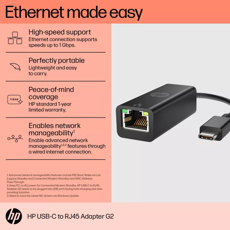 Adapteris RJ-45 HP USB-C į RJ45 Adapter G2