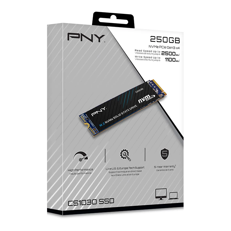 PNY SSD CS1030 250GB PCIe Gen3 x4 NVMe M.2 2280