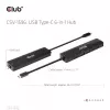 CLUB3D USB Gen1 Type-C, 6-in-1 Hub su HDMI 8K30Hz, 2xUSB Type-A, RJ45 ir 2xUSB Type-C, duomenims ir PD įkrovimui 100 W