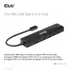 CLUB3D USB Gen1 Type-C, 6-in-1 Hub su HDMI 8K30Hz, 2xUSB Type-A, RJ45 ir 2xUSB Type-C, duomenims ir PD įkrovimui 100 W