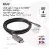 CLUB3D USB Gen2 Type-C į HDMI aktyvus kabelis 4K120Hz 8K60Hz HDR10 su DSC1.2, M/M 3m