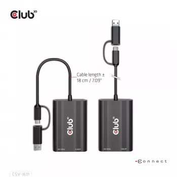 CLUB3D USB Gen1 Type-C/-A į Dual HDMI (4K/30Hz) / VGA (1080/60Hz) adapteris