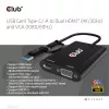 CLUB3D USB Gen1 Type-C/-A į Dual HDMI (4K/30Hz) / VGA (1080/60Hz) adapteris