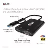 CLUB3D USB Gen1 Type-C/-A į Dual HDMI (4K/30Hz) / VGA (1080/60Hz) adapteris