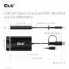 CLUB3D USB Gen1 Type-C/-A į Dual HDMI (4K/30Hz) / VGA (1080/60Hz) adapteris