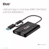 CLUB3D USB Gen1 Type-C/-A į Dual HDMI (4K/30Hz) / VGA (1080/60Hz) adapteris