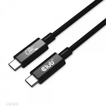 CLUB3D USB4 Gen2x2 Type-C abipusis laidas 4K60Hz, duomenys 20Gbps, PD 240W(48V/5A) EPR M/M 2m