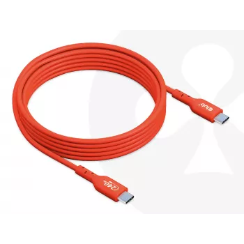 USB-C į USB-C dvipusis laidas CLUB3D CAC-1573, USB4 Gen 2x2, 2 m, raudonas, PD iki 240W