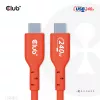 USB-C į USB-C dvipusis laidas CLUB3D CAC-1573, USB4 Gen 2x2, 2 m, raudonas, PD iki 240W