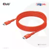 USB-C į USB-C dvipusis laidas CLUB3D CAC-1573, USB4 Gen 2x2, 2 m, raudonas, PD iki 240W