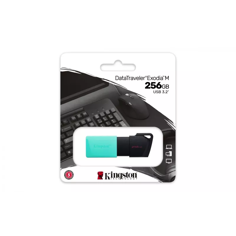 Kingston DataTraveler 256GB USB 3.2 Gen 1 Exodia M (juoda + žalsva)