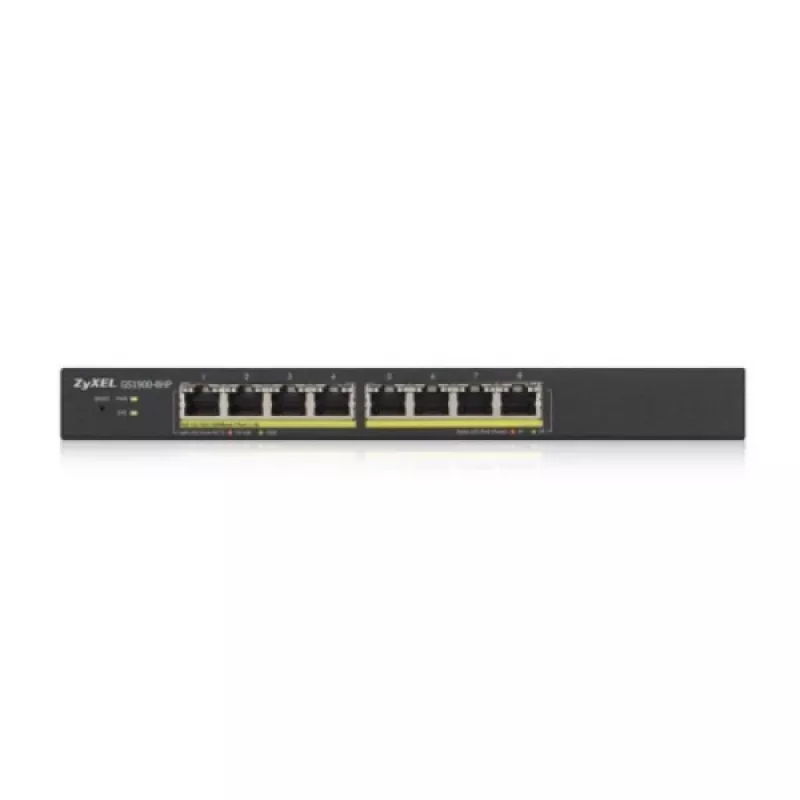 Zyxel GS1900-8HP v3 valdomas L2 PoE gigabitinis Ethernet (10/100/1000) jungiklis, juodas