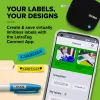 DYMO LetraTag 200B Bluetooth etikečių spausdintuvas | Kompaktiškas etikečių spausdintuvas | Jungiasi per Bluetooth belaidę technologiją prie iOS ir Android | Įskaitant 1 baltą popierinę etikečių juostą | Juoda