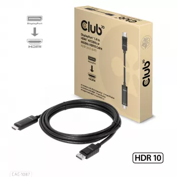 CLUB3D DisplayPort 1.4 į HDMI 4K120Hz arba 8K60Hz HDR10 kabelis M/M 3m/9.84ft