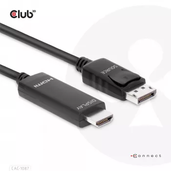 CLUB3D DisplayPort 1.4 į HDMI 4K120Hz arba 8K60Hz HDR10 kabelis M/M 3m/9.84ft