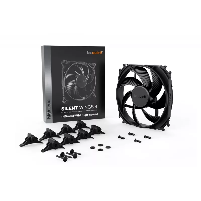 be quiet! SILENT WINGS 4 140mm PWM high-speed kompiuterio ventiliatorius 14 cm juodas 1 vnt.