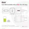 CLUB3D CAC-1909 kelioninis įkroviklis 45W GaN, dvigubas USB Type-C, PD 3.0 PPS