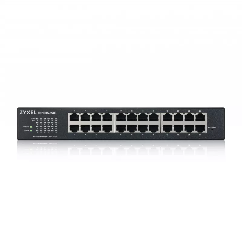 Valdomas jungiklis Zyxel GS1915-24E L2 Gigabit Ethernet 24 prievadai 1U juodas