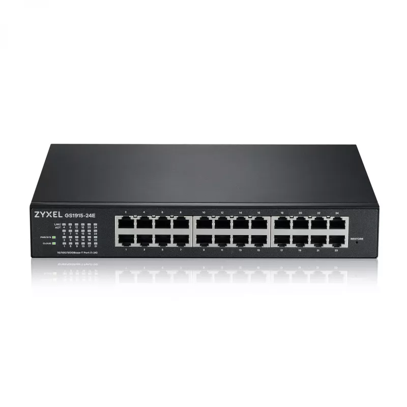 Valdomas jungiklis Zyxel GS1915-24E L2 Gigabit Ethernet 24 prievadai 1U juodas