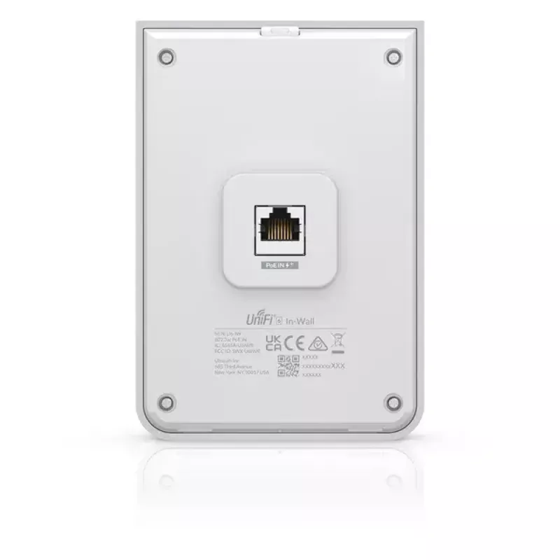 Prieigos taškas UBIQUITI Unifi 6 In-Wall U6-IW — dviejų juostų 2.4/5 GHz, 4800 Mbit/s, 5x RJ-45, PoE, baltas