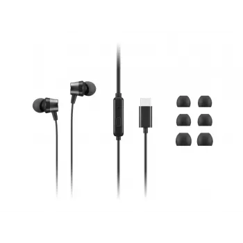 Lenovo 4XD1J77351 ausinės su mikrofonu, laidinės, į ausį, biurui / skambučių centrui, USB-C, juodos