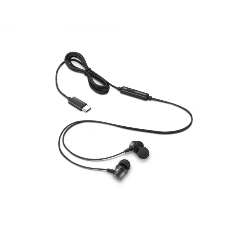 Lenovo 4XD1J77351 ausinės su mikrofonu, laidinės, į ausį, biurui / skambučių centrui, USB-C, juodos
