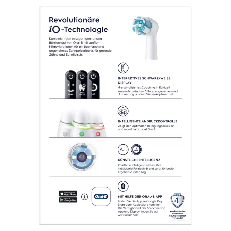 Oral-B 445234 elektrinis dantų šepetėlis suaugusiems, vibracinis, baltas