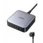 Ugreen 40914 Nexode 200W GaN stalinis USB-C USB-A įkroviklis, vidaus, AC, 21 V, 5 A, 2 m, juoda, pilka
