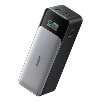 Nešiojamas įkroviklis Anker 737 (A1289011) – 24000 mAh, 140 W, 2× USB-C + 1× USB-A, sidabrinis/juodas