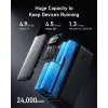 Nešiojamas įkroviklis Anker 737 (A1289011) – 24000 mAh, 140 W, 2× USB-C + 1× USB-A, sidabrinis/juodas