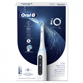 Oral-B iO Series 5 suaugusiųjų besisukanti-osciliuojanti dantų šepetėlis, baltas