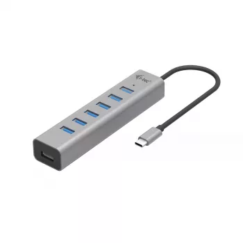 i-tec USB-C įkrovimo metalinis HUB 7 prievadų USB 3.2 Gen 1 Type-C Type-A