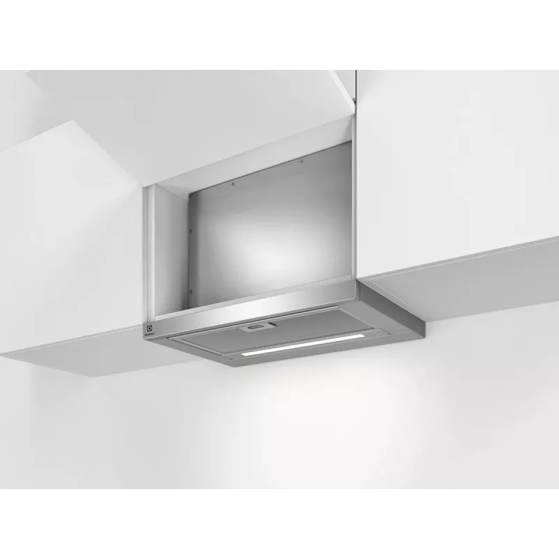 Įmontuojamas gartraukis Electrolux LFP616X, 598 mm plotis, 600 m³/h, pilkas, riebalų filtras, 68 dB