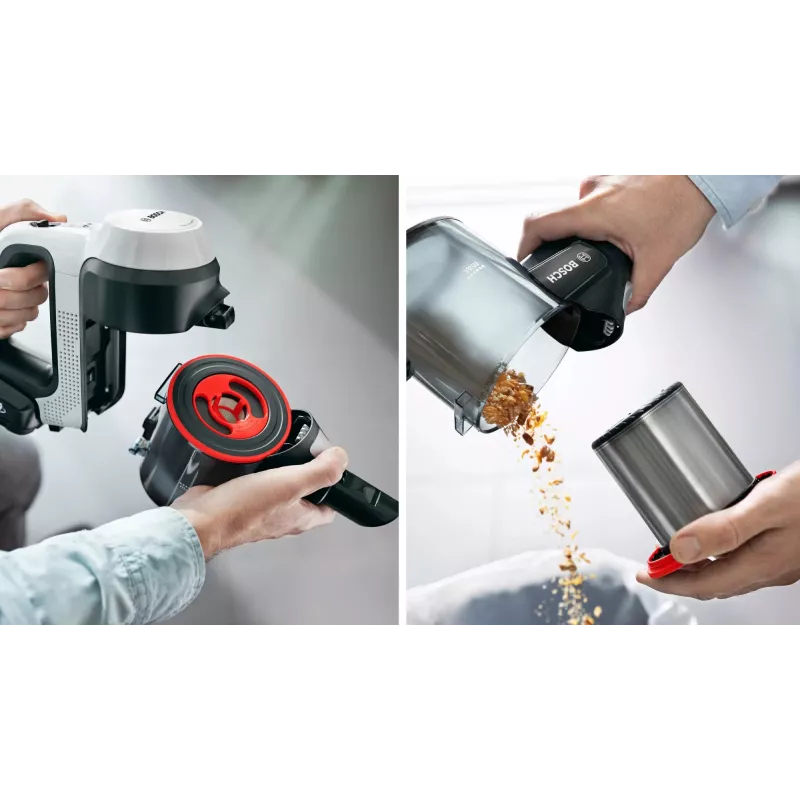Bosch BCS711XXL belaidis šluotinis dulkių siurblys sausam valymui, be maišelio, 0,3 l, baltas, 3 Ah
