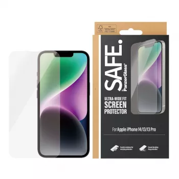 PanzerGlass SAFE. by ® Ekrano apsauginis stiklas iPhone 14 | 13 | 13 Pro | Ultra-Wide Fit