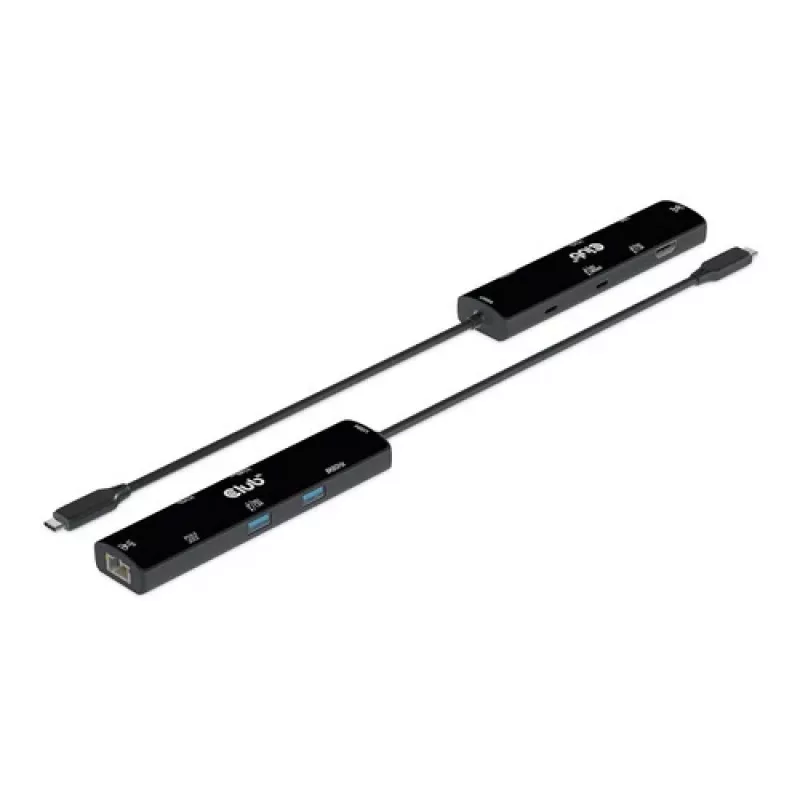 CLUB3D USB4™ Gen3x2 Type-C 6-in-1 Hub su HDMI™ 8K60Hz arba 4K120Hz, 2xUSB Type-A 10G, Ethernet RJ45 2.5G ir 2xUSB Type-C (1x Data 10G, 1x PD3.0 100W įkrovimas)