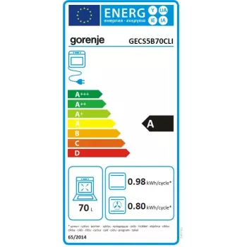 Laisvai pastatoma viryklė Gorenje GECS5B70CLI, elektrinė keraminė kaitlentė 4 zonos, 70 L orkaitė, dramblio kaulo spalva, 500 mm plotis