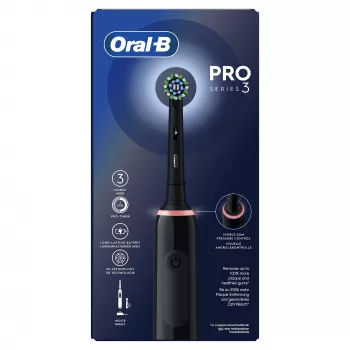 Oral-B Pro 3 Pro3 3000 suaugusiųjų sukamoji-osciliuojanti dantų šepetėlis, juodas