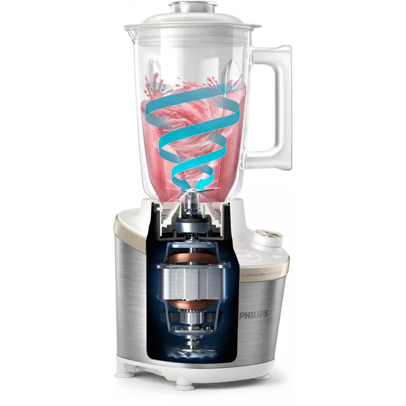 Philips 7000 serijos HR3760/01 stalo blenderis 2 L 1500 W Nerūdijantis plienas, Baltas