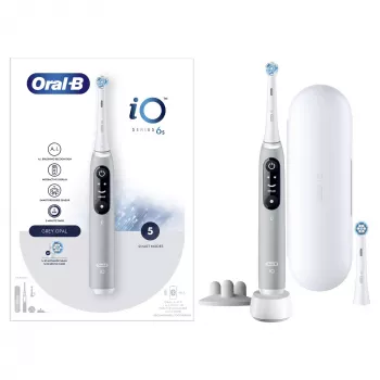 Oral-B iO 6S suaugusiųjų vibracinis dantų šepetėlis pilka, balta