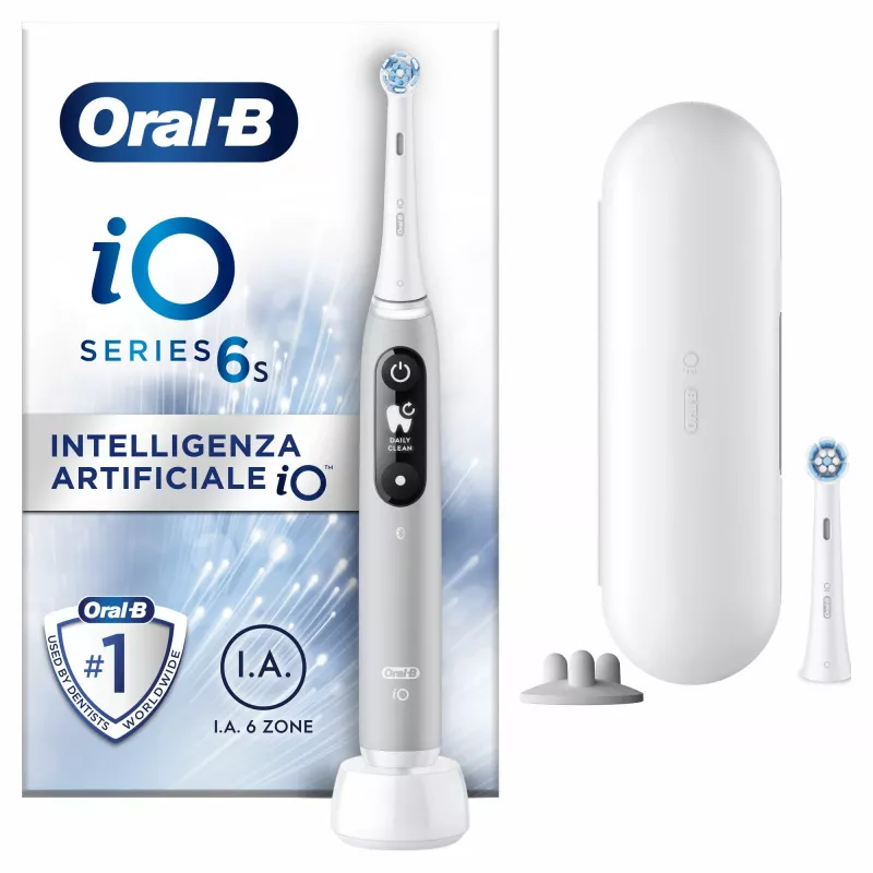 Oral-B iO 6S suaugusiųjų vibracinis dantų šepetėlis pilka, balta